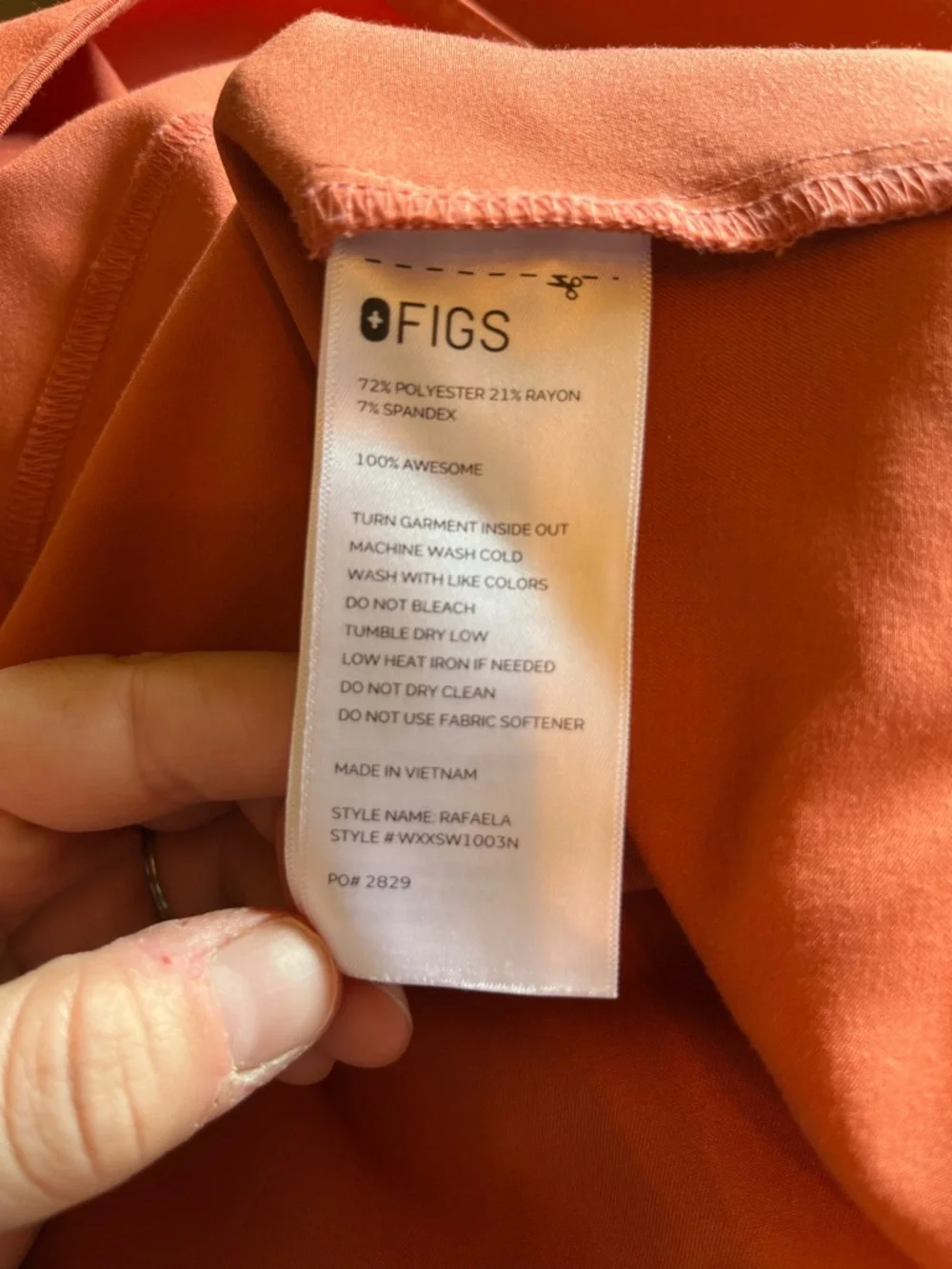 FIGS Women’s Scrub Set Orange Rafaela Top (S) Zamora Bottom (M) Technical Coll. - Picture 6 of 15
